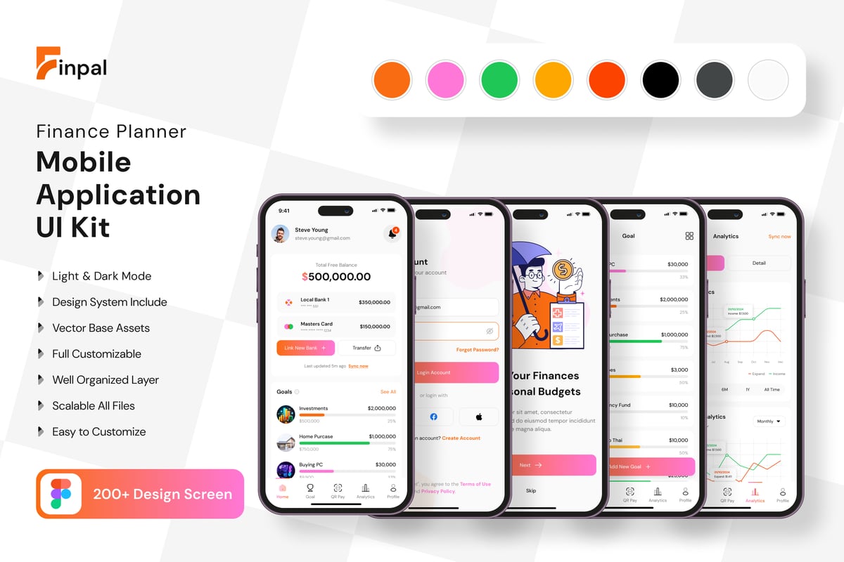 财务规划师移动应用APP UI KIT (FIG)