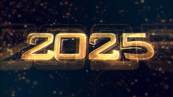 2025 年新年倒计时AE动画模板 (AEP)