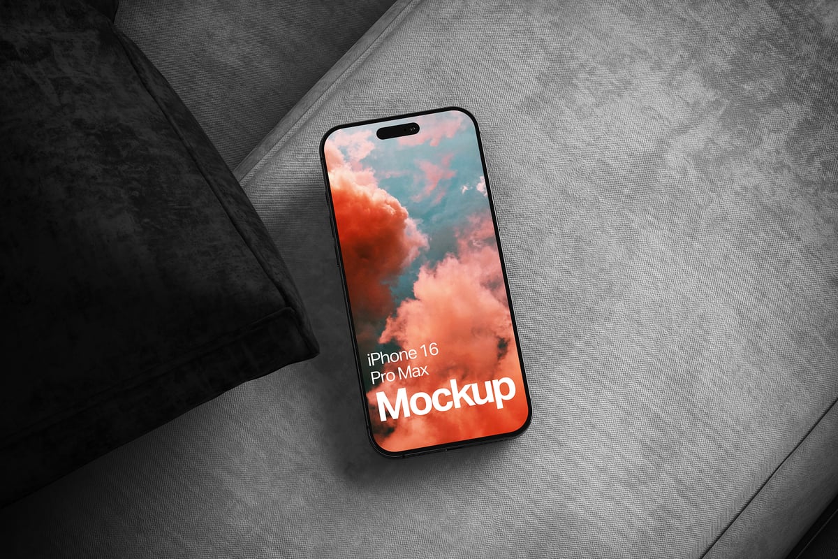 iPhone 16 Pro Max 手机样机 (PSD)