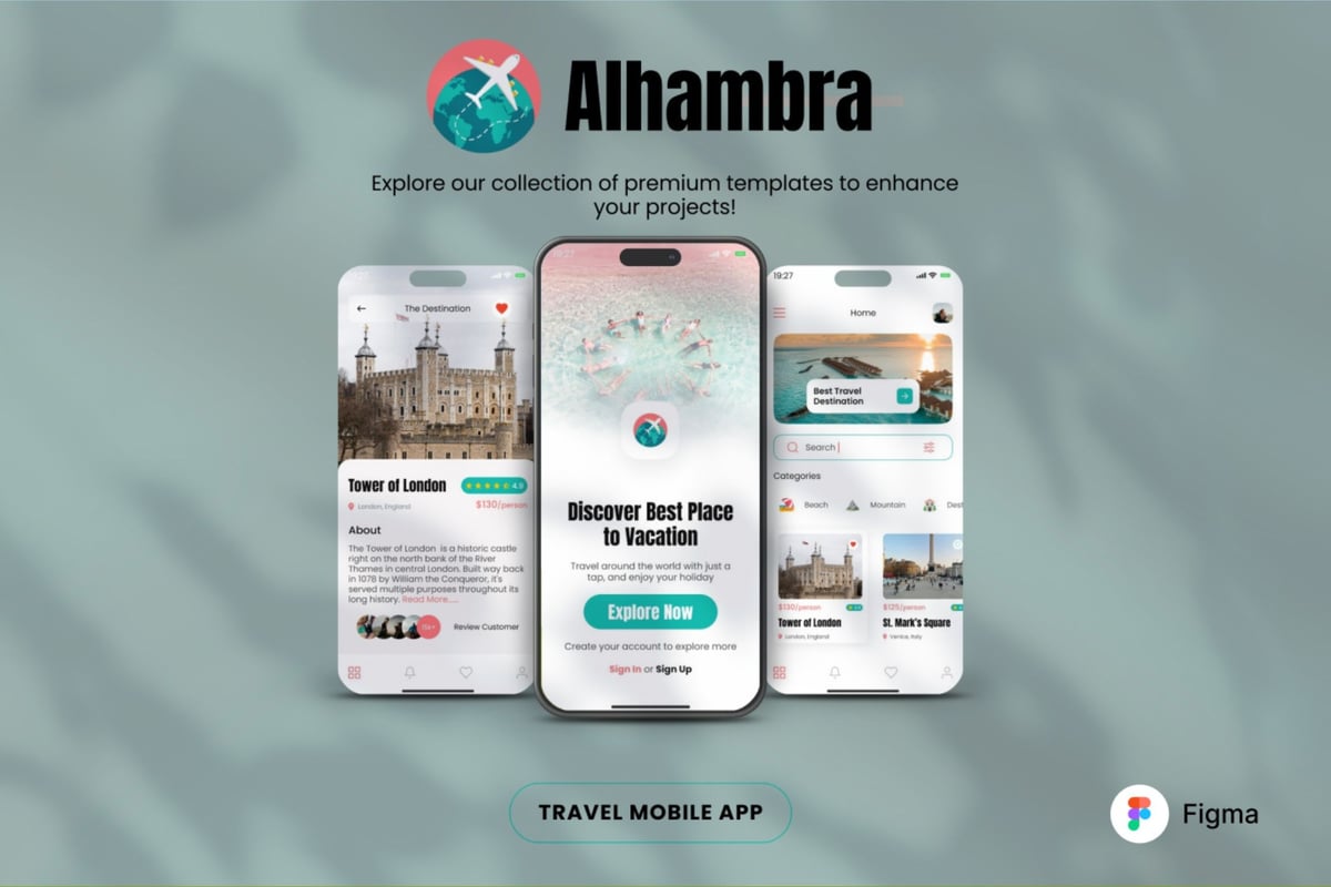 旅游移动应用APP UI KIT (FIG)