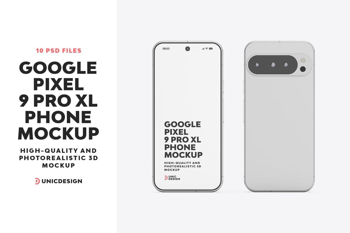 谷歌 Pixel 9 Pro XL 手机样机 (PSD)