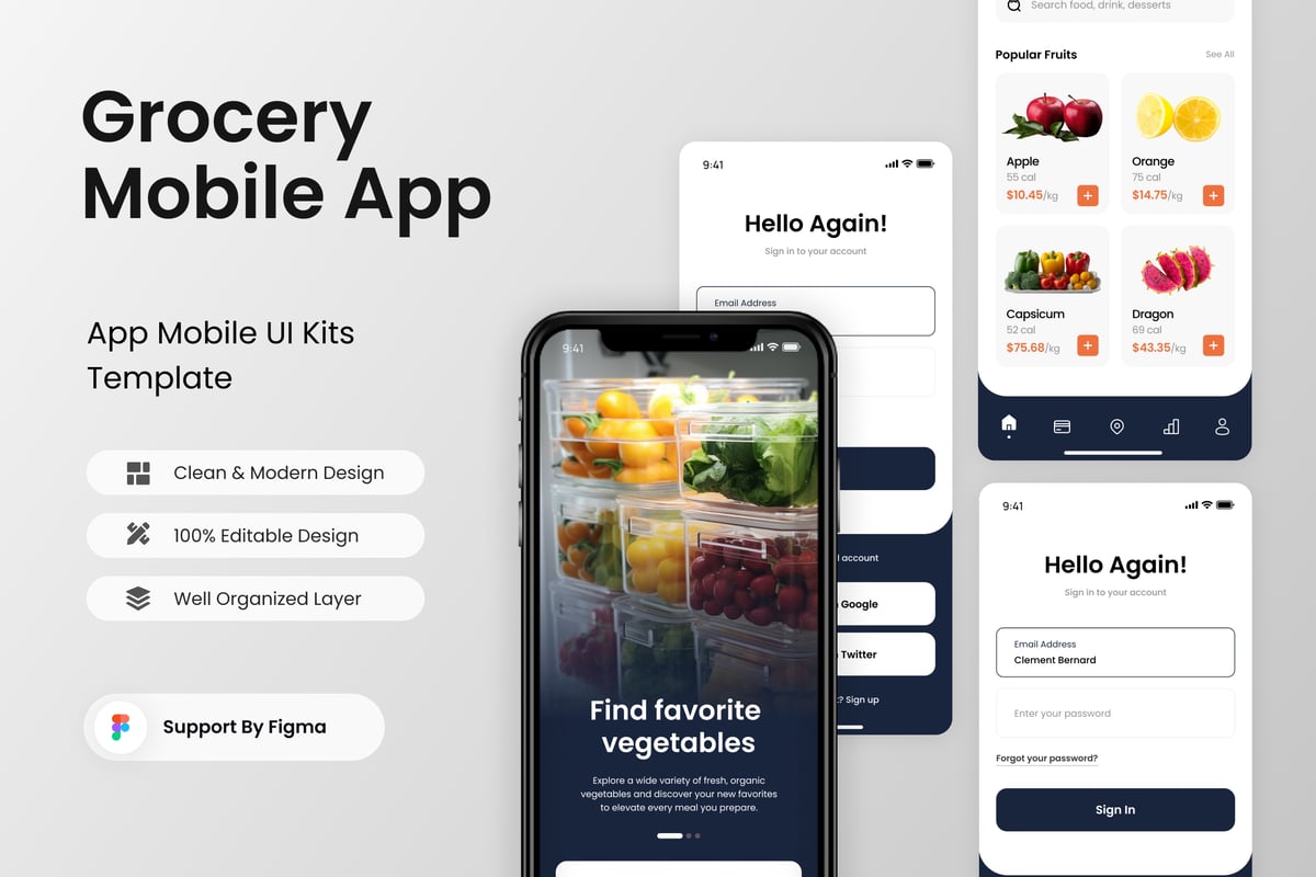 杂货移动应用APP UI KIT (FIG)