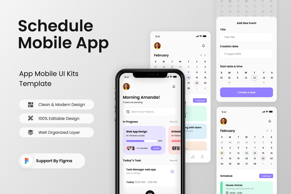 安排移动应用APP UI KIT (FIG)