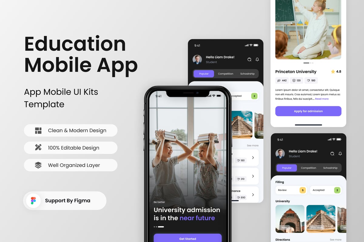 教育移动应用APP UI KIT (FIG)