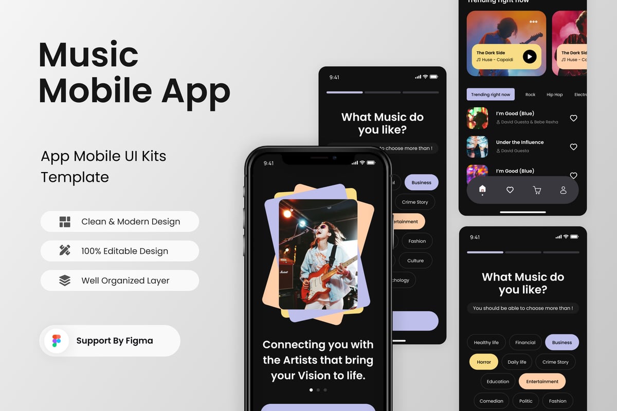 音乐移动应用APP UI KIT (FIG)