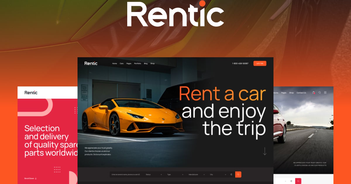 Rentic 时尚精致汽车租赁Wordpress主题