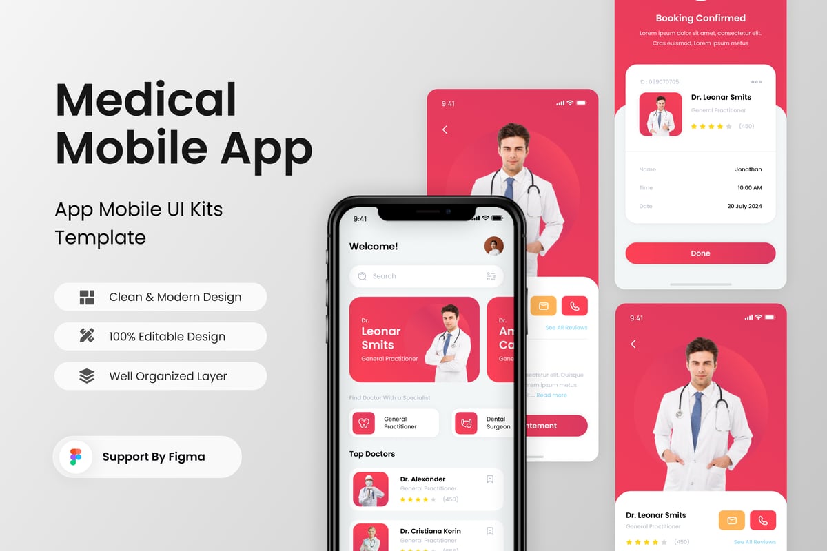 医疗移动应用APP UI KIT (FIG)