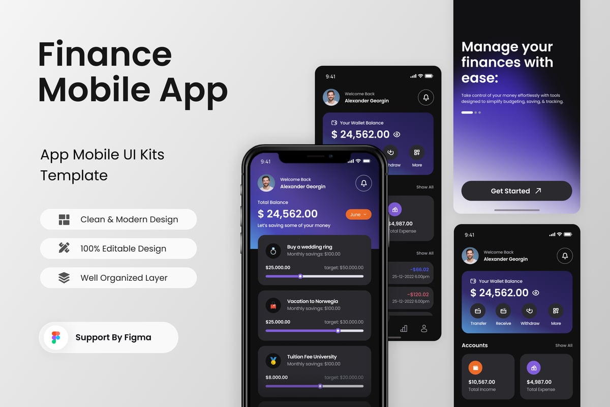 金融移动应用APP UI KIT (FIG)