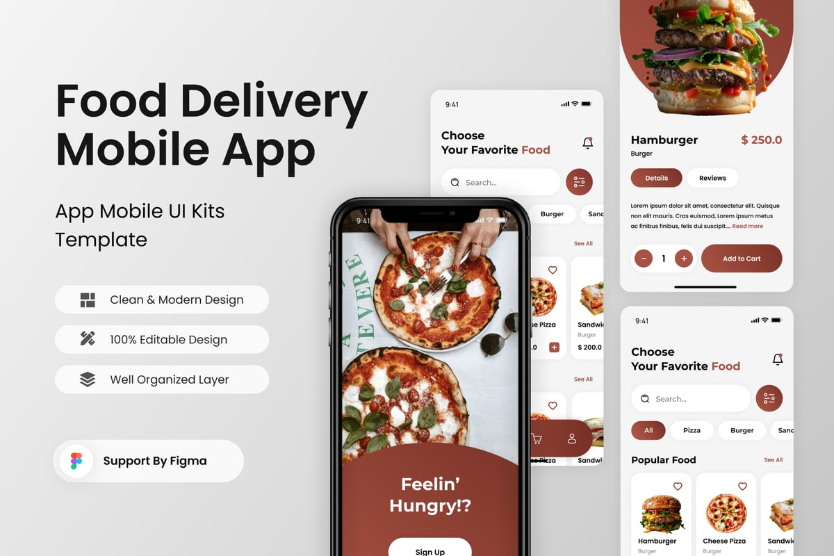 送餐移动应用APP UI KIT (FIG)