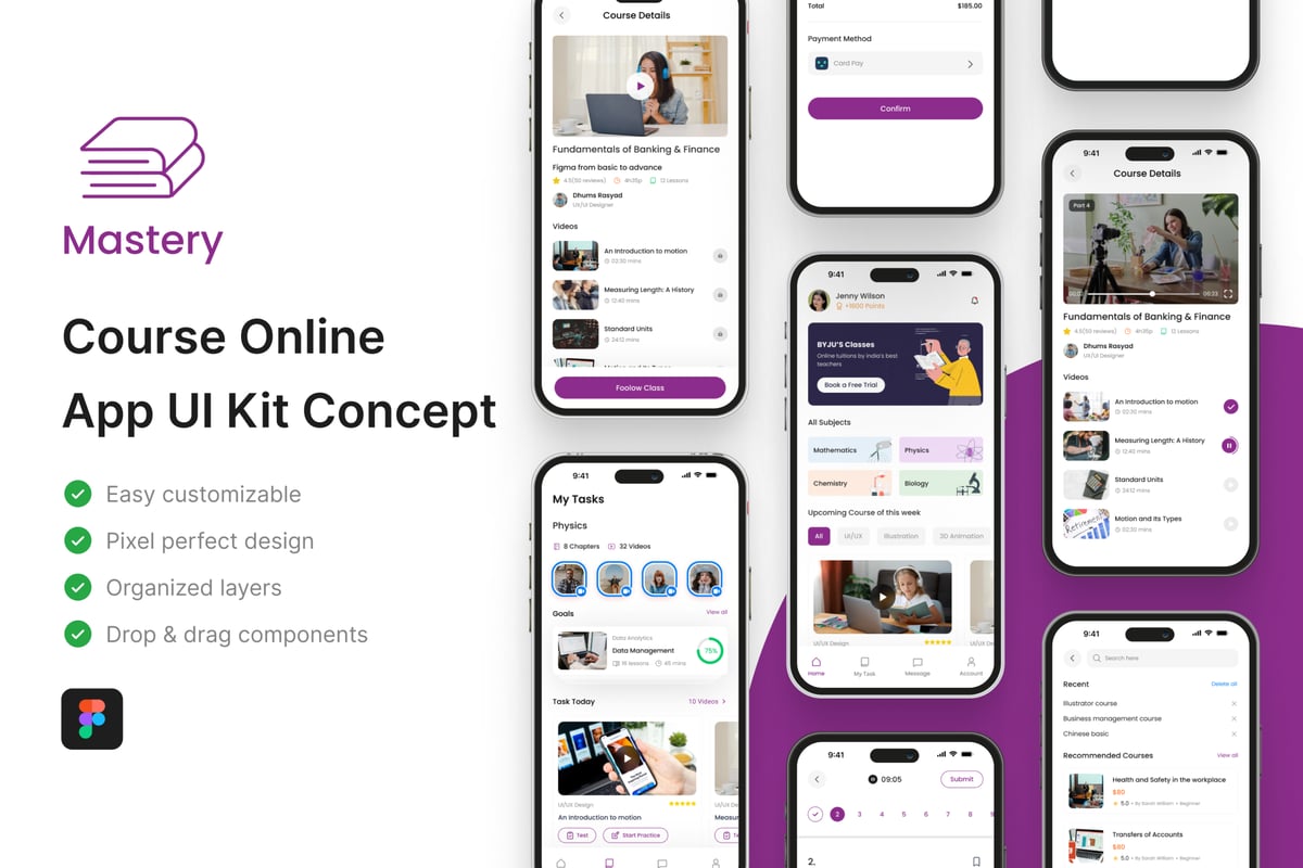 在线课程应用APP UI KIT (FIG)