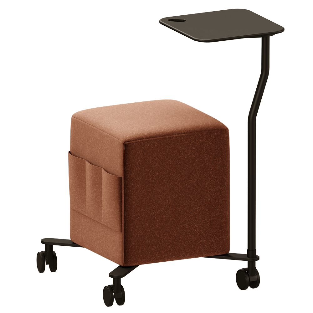 Wilkhahn带脚轮和边桌的凳子 办公室家具3D模型（OBJ,FBX,MAX）