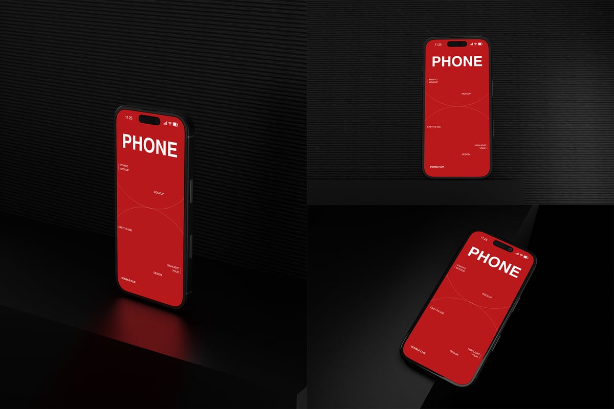 iPhone 16 手机样机套装 (PSD)