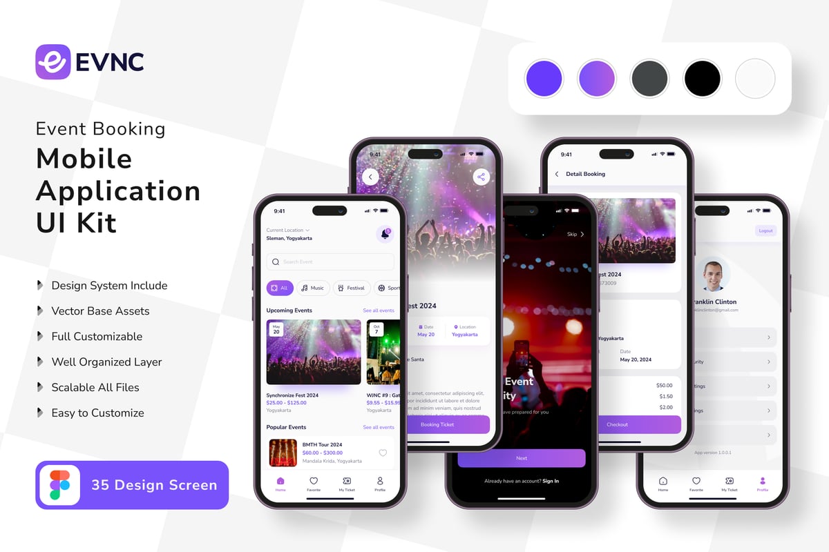 活动预订移动 APP UI KIT (FIG)