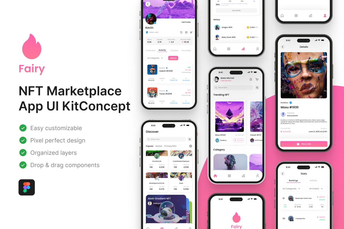 童话 - NFT市场应用APP UI KIT (FIG)