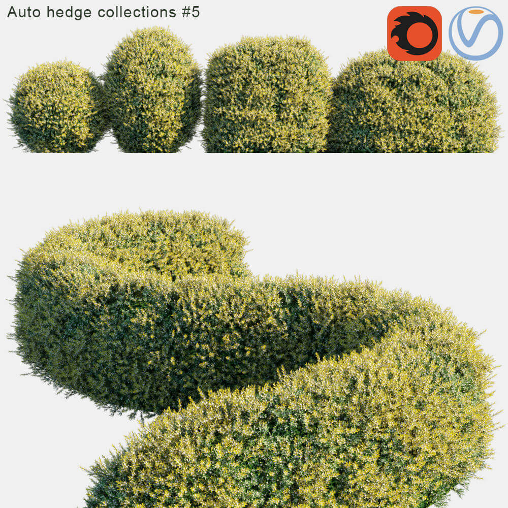 灌木植物 树篱3D模型（FBX,MAX）
