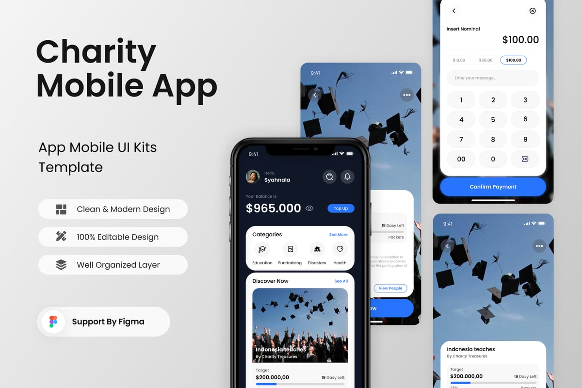 慈善宝藏 - 慈善移动应用APP UI KIT (FIG)