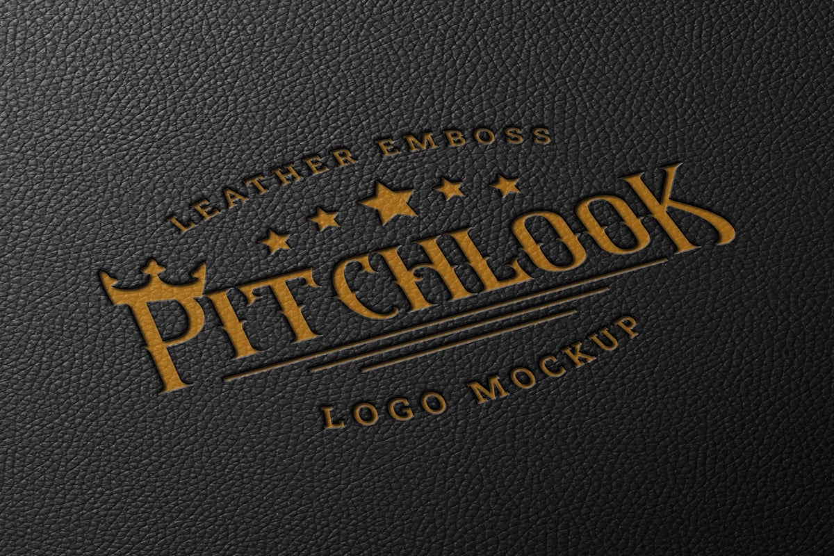 皮革LOGO标志样机 (PSD)