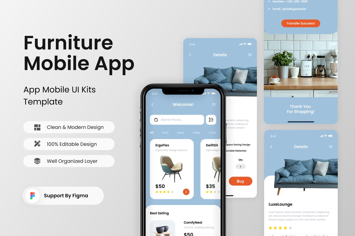 家具移动应用APP UI KIT (FIG)