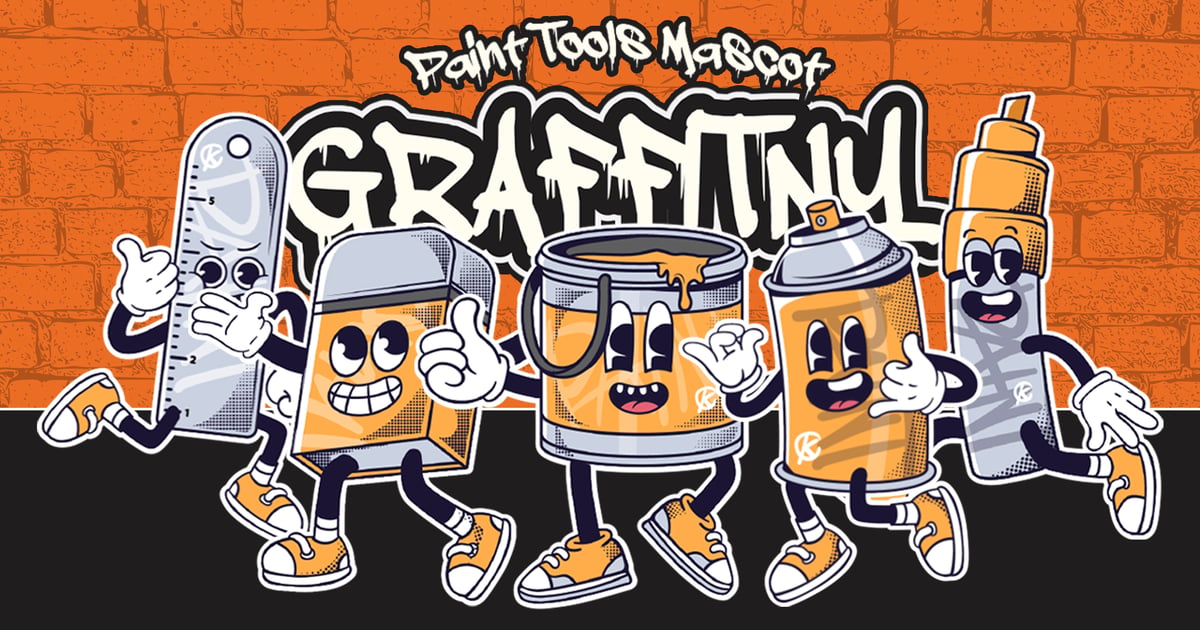 Graffitny – 油漆工具吉祥物插画