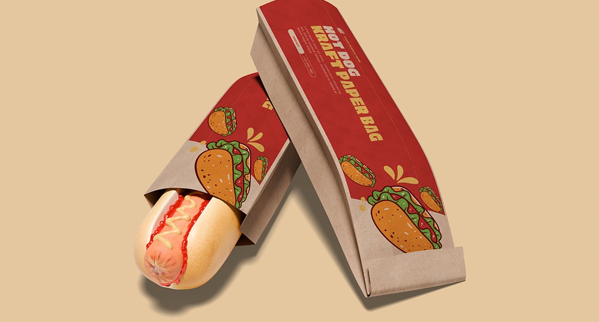 热狗牛皮纸托盘模型