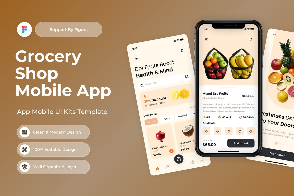杂货店 - 杂货店移动应用 APP UI KIT (FIG)