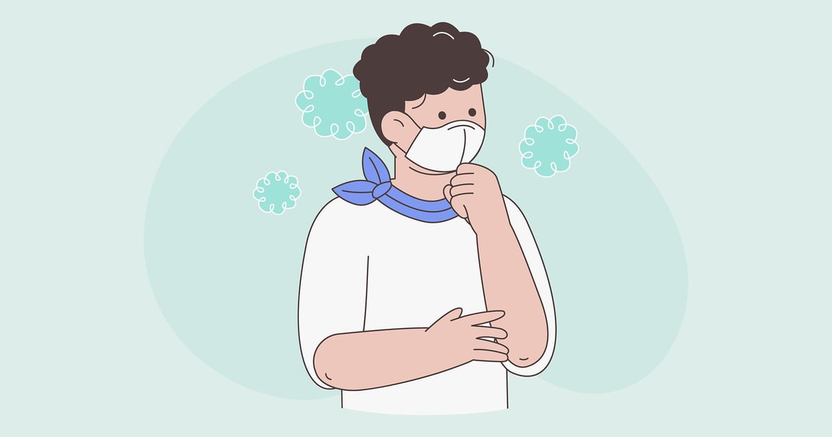 戴防护医用口罩预防病毒的男子