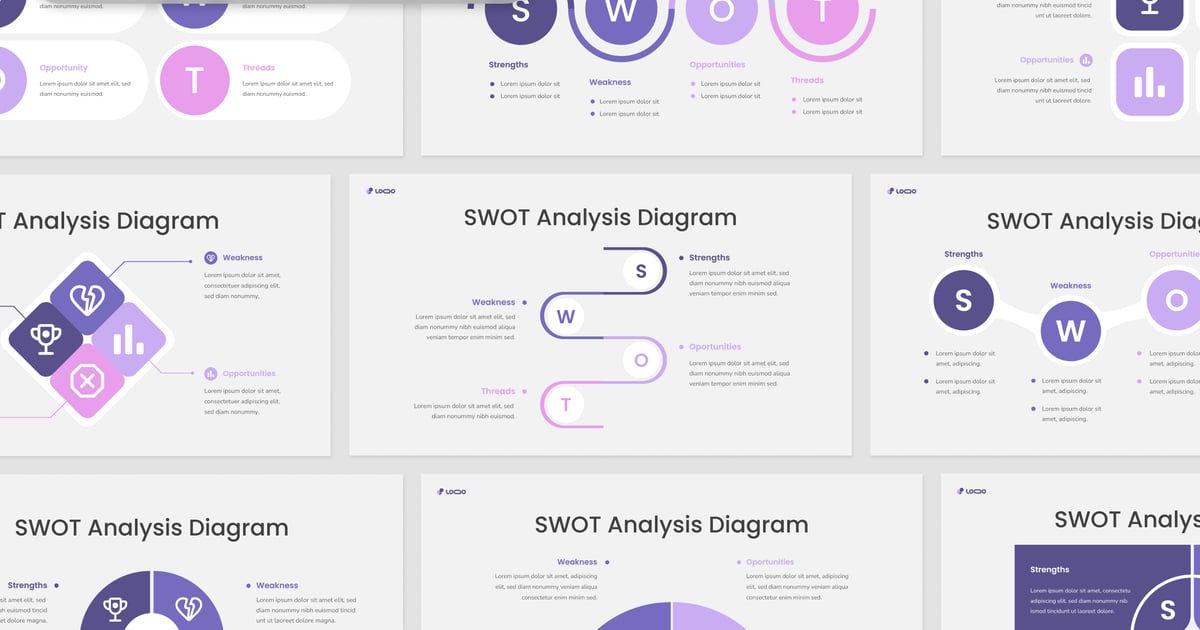 多用途 SWOT 信息图表模板