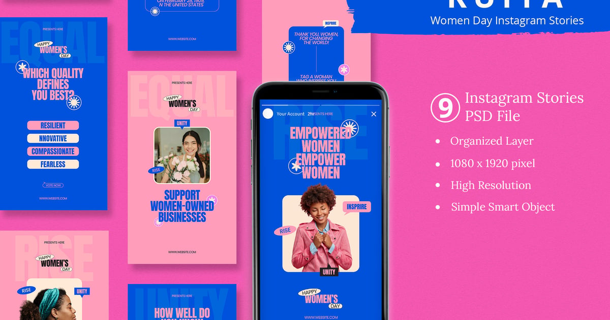 Kuita – 国际妇女节 Instagram 和 Canva