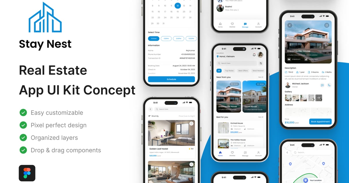Stay Nest – 房地产应用程序 UI 套件