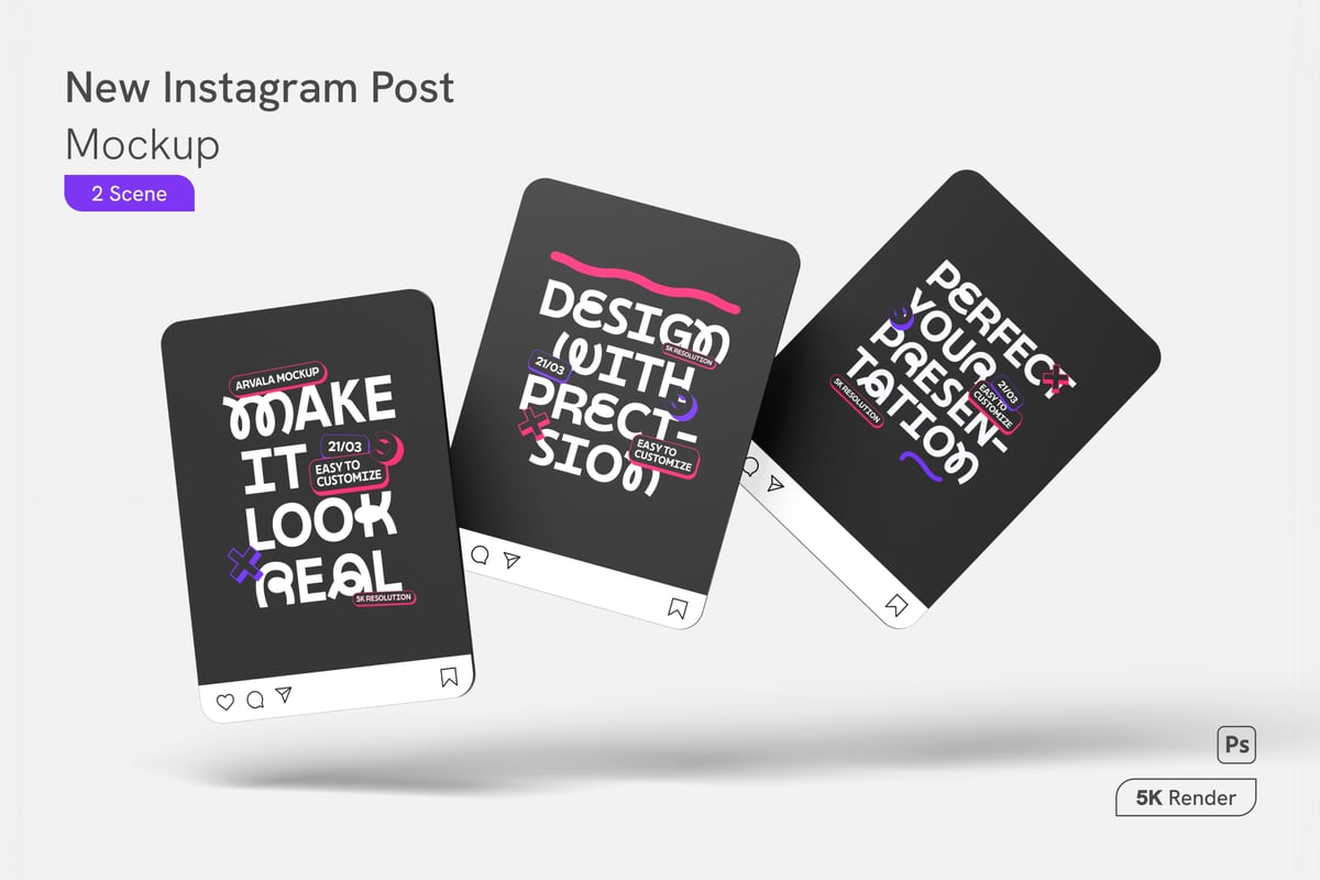 Instagram 图文样机 (PSD)