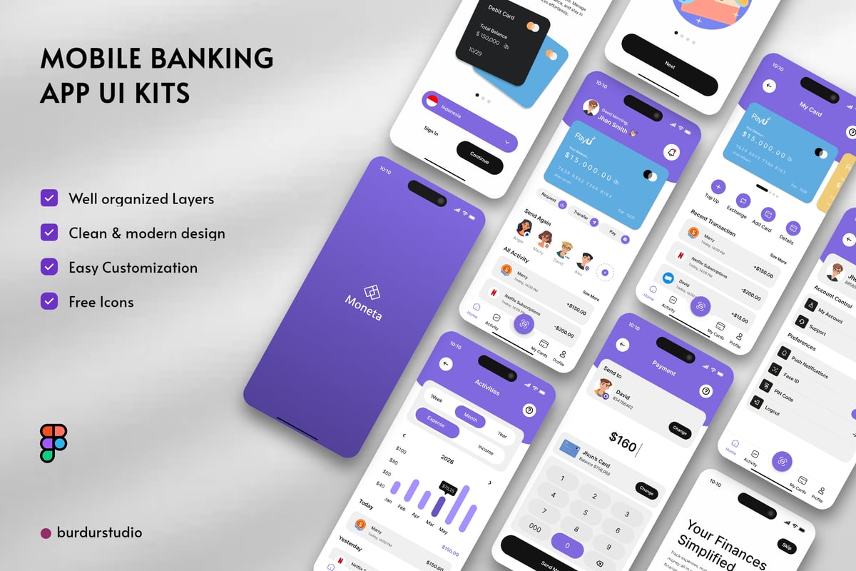 移动银行应用APP UI KIT (FIG)