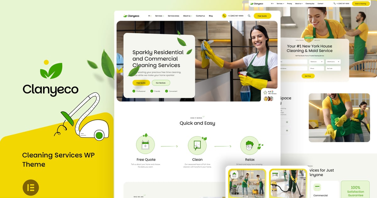 ClanyEco–清洁服务 WordPress 主题