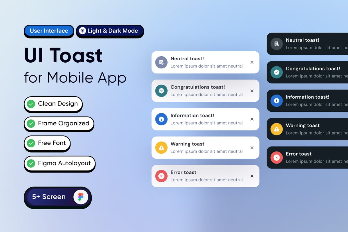 APP toast界面设计组件库 (FIG)