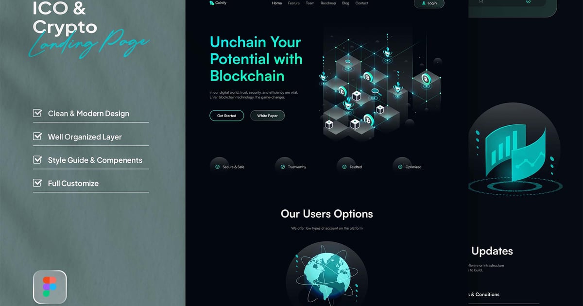 ICO 和加密货币登陆页面 – Coinify