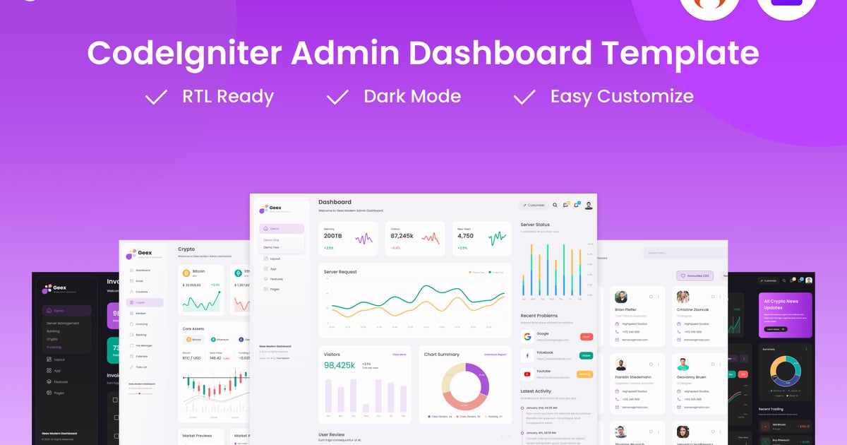 Geex – CodeIgniter 管理与仪表板模板