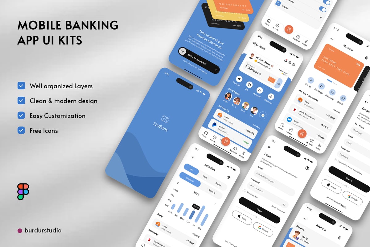 移动银行应用APP UI KIT (FIG)
