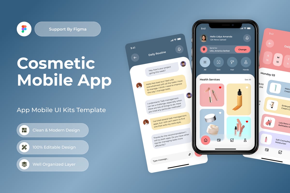 化妆品移动应用APP UI KIT (FIG)