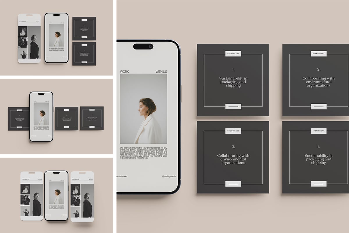 Instagram 文章样机 (PDF,PSD)