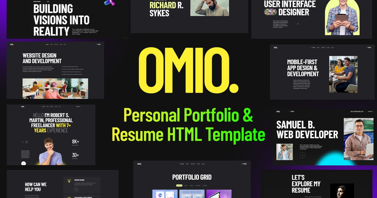 Omio – 现代个人作品集 HTML 模板