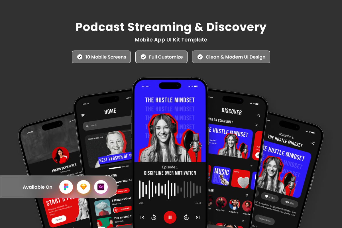 下一代播客流APP UI KIT (FIG)