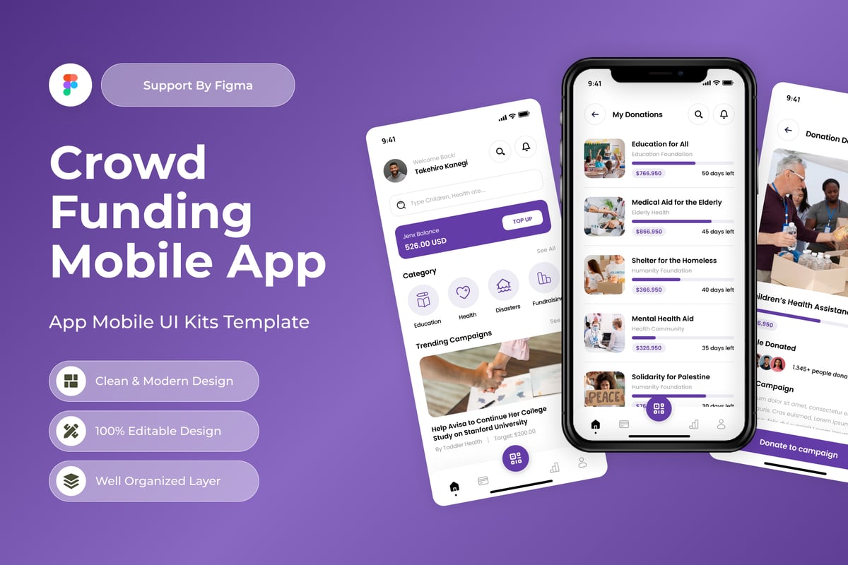 众筹移动应用APP UI KIT (FIG)