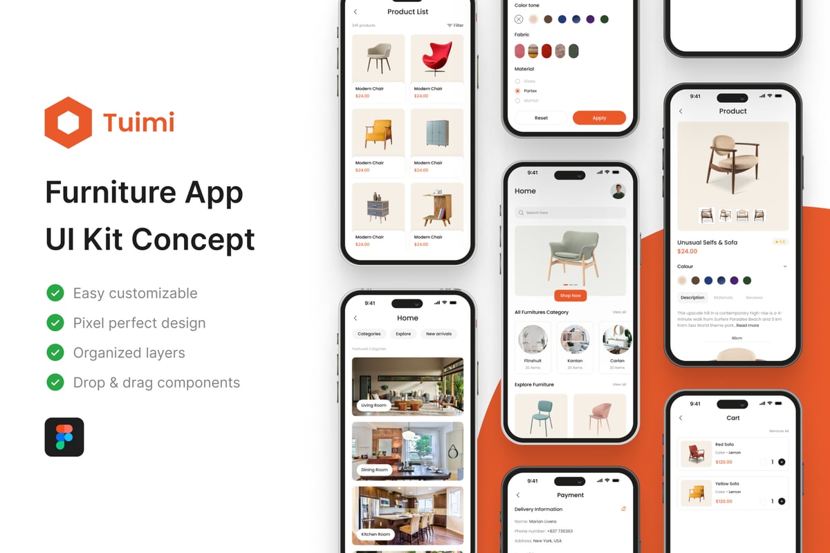 家具应用APP UI KIT (FIG)