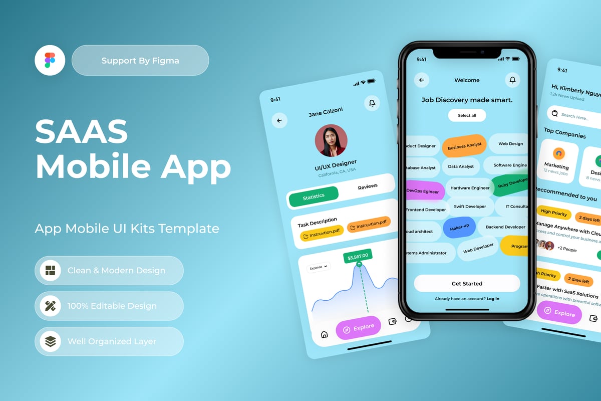 SaaS移动应用APP UI KIT (FIG)