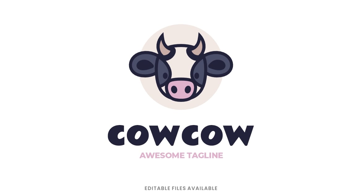Cowcow 简单吉祥物标志