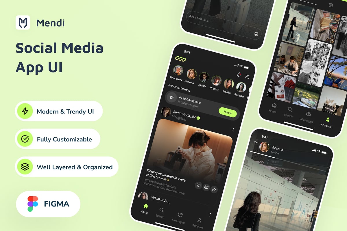 社交媒体应用APP UI KIT (FIG)