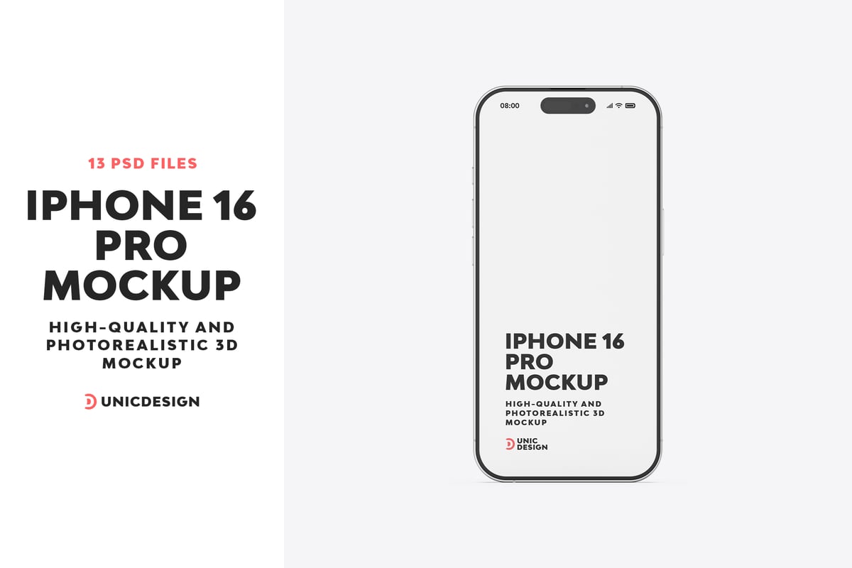 iPhone 16 Pro 手机样机 (PSD)