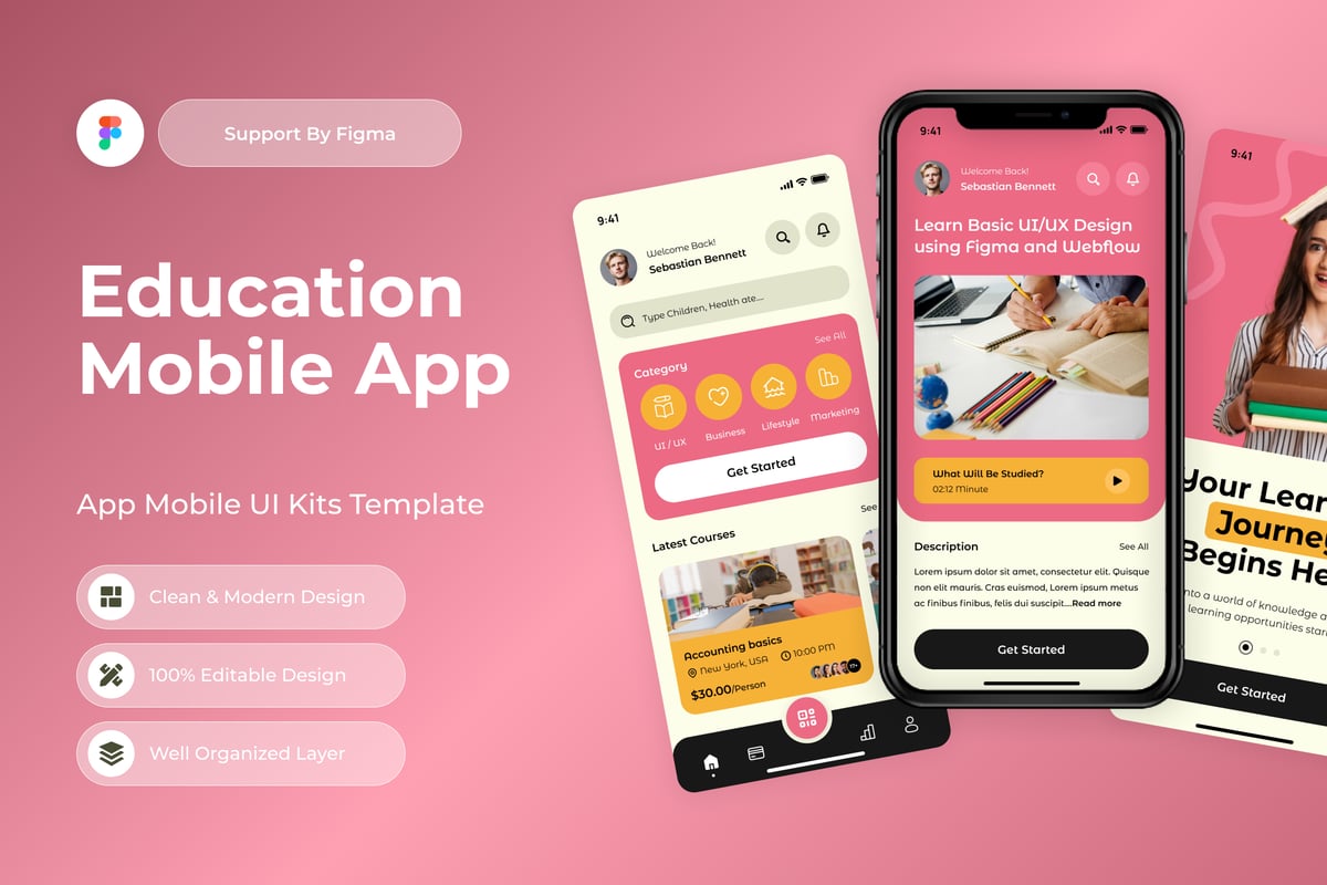 教育移动应用APP UI KIT (FIG)