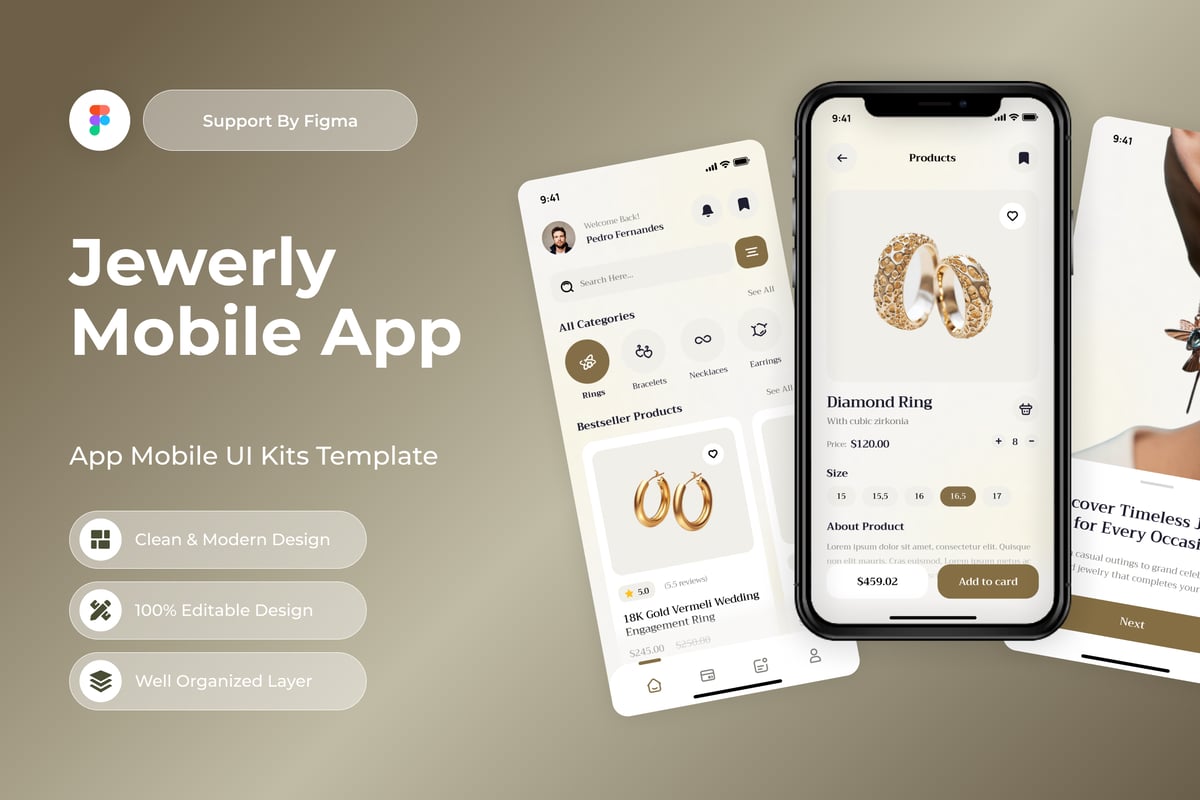 珠宝移动应用APP UI KIT (FIG)