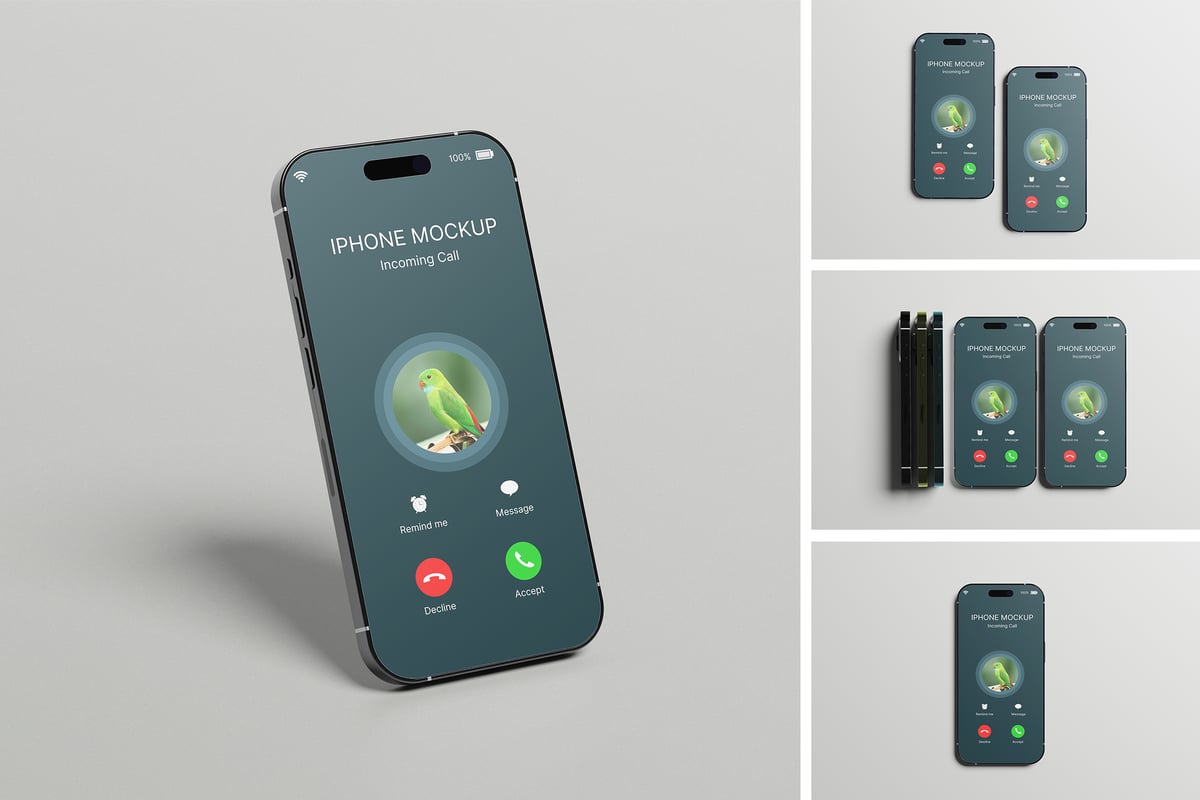 iPhone手机样机 (PSD,PDF)