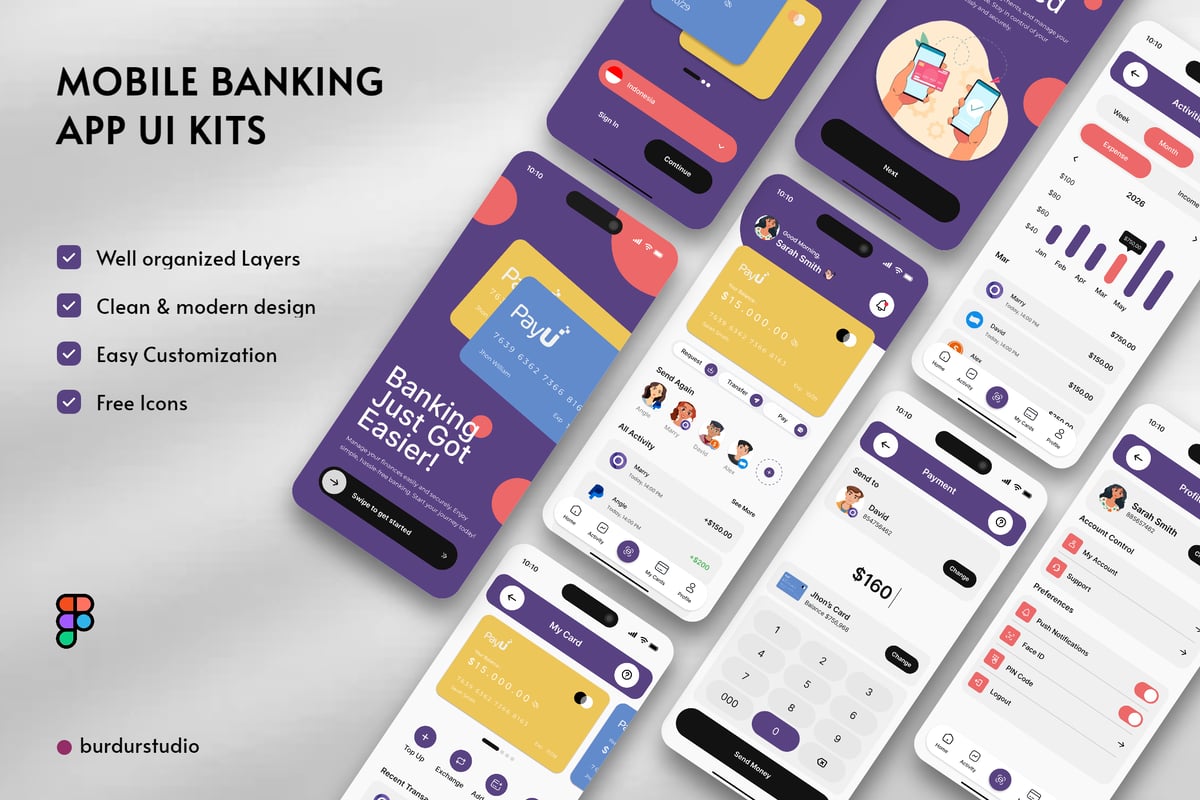移动银行应用APP UI KIT (FIG)